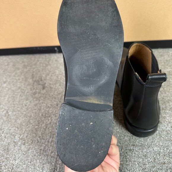 Everlane Black Leather Chelsea Boot Made in Italy Size 8 - Picture 5 of 7